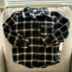 Old Navy Kids Plaid Shirt in Black and Tan